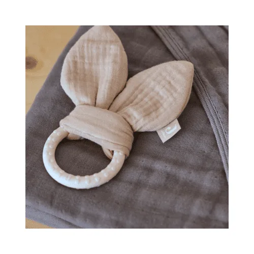 Bijtring siliconen Bunny Ears Nougat - Afbeelding 2
