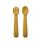 Interbaby lepel en vork siliconen aarde oker