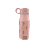 Mabebi drinkfles met kliksysteem en rietje 350ml zeepaard roze