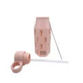 Mabebi drinkfles met kliksysteem en rietje 350ml zeepaard roze - Afbeelding 3