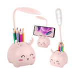 3 in 1 kindernachtlampje led - organizer stand - gsm/telefoonhouder roze