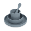 Jollein kinderserviesset 4-delig siliconen storm grey
