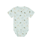 Minymo zachte baby romper safari groen met dierenprint
