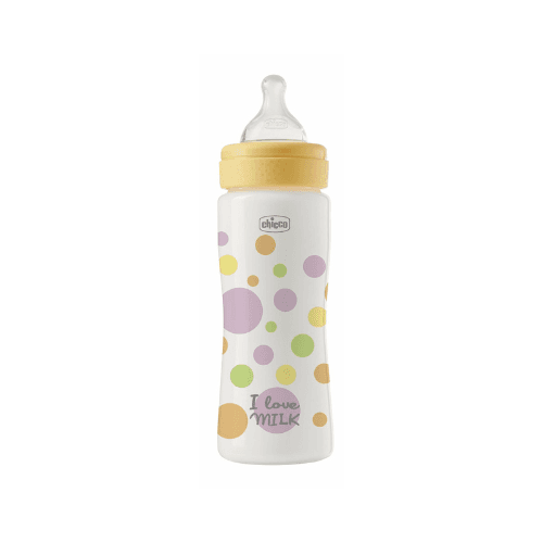 Chicco flessen Chicco perfect easy plastic zuigfles 330ml geel - Afbeelding 1